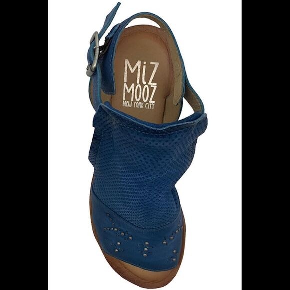 Miz Mooz Leather Ankle-Strap Sandals Fifi Denim - Medium - Picture 2 of 3
